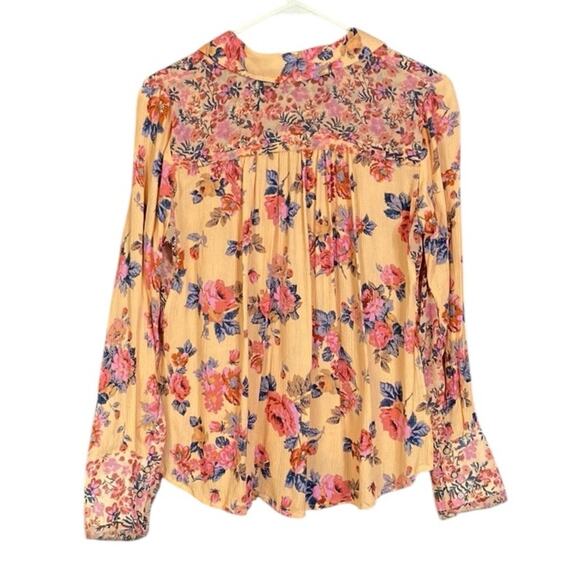 Free People Hold On To Me Printed Top in Coral Women's Small - Picture 3 of 9